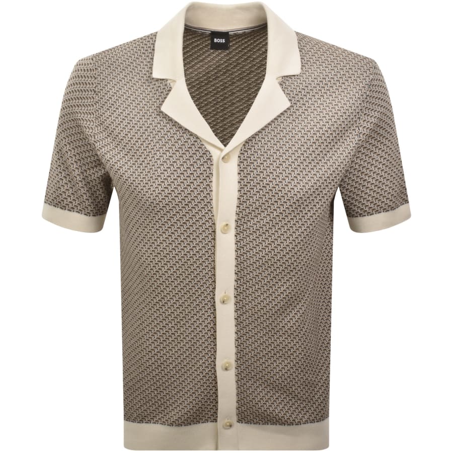 Image number 1 for BOSS H Lomare Knit Polo Off White