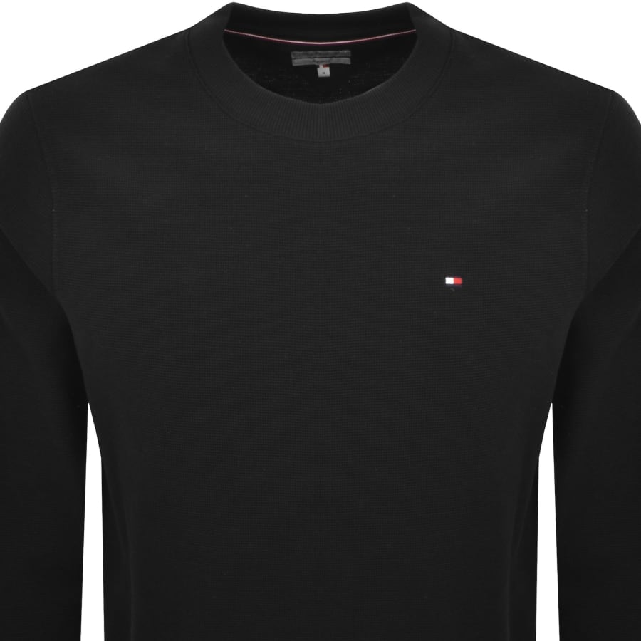 Image number 2 for Tommy Hilfiger Textured Long Sleeve T Shirt Black