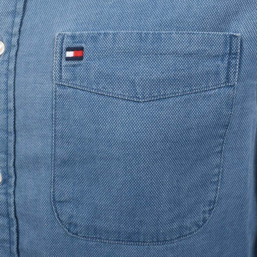Image number 3 for Tommy Hilfiger Dobby Long Sleeve Shirt Blue