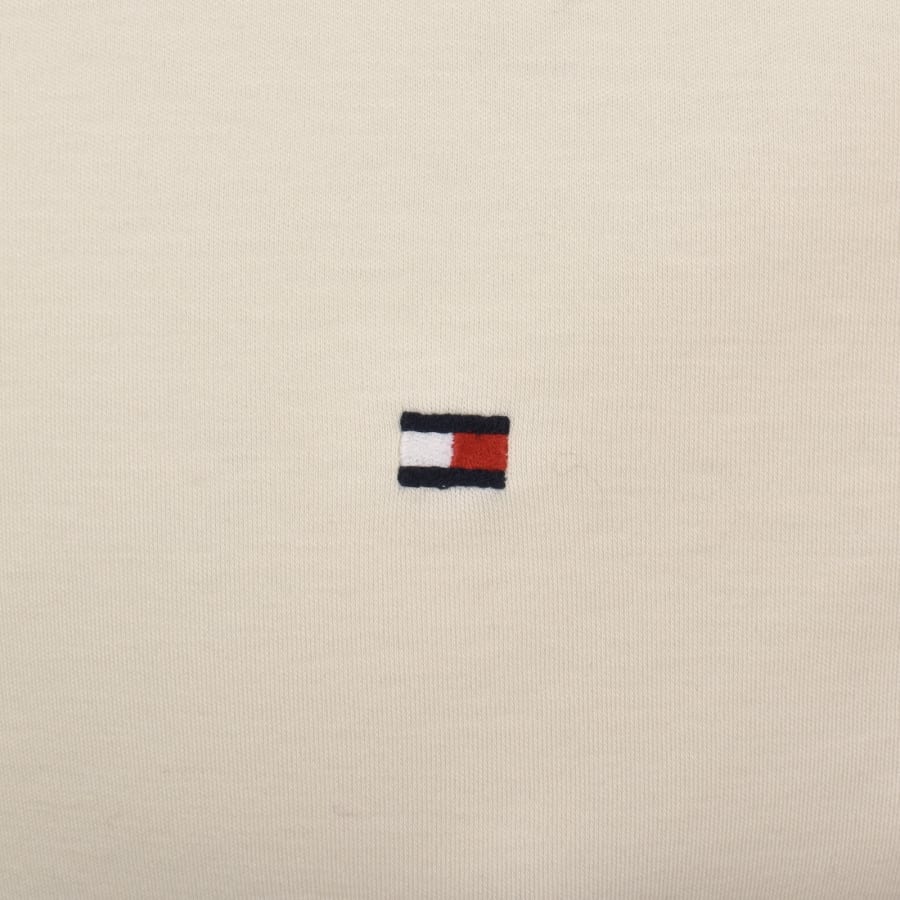 Image number 3 for Tommy Hilfiger Long Sleeved Zip Polo T Shirt Cream