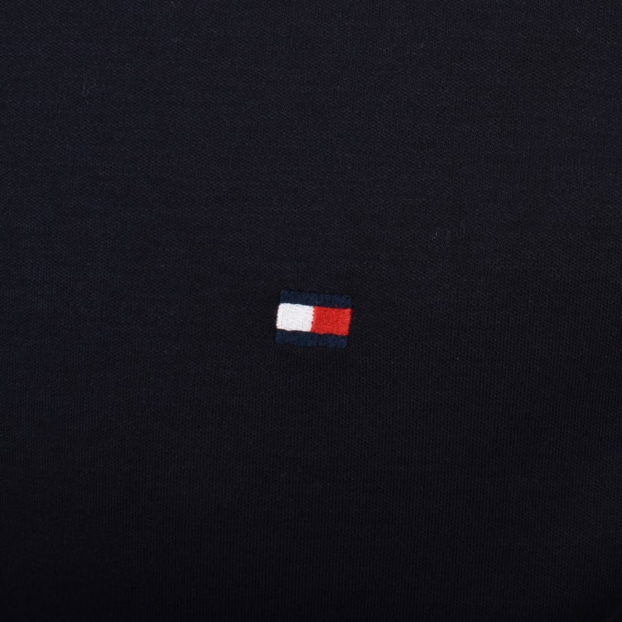Image number 3 for Tommy Hilfiger Long Sleeved Zip Polo T Shirt Navy