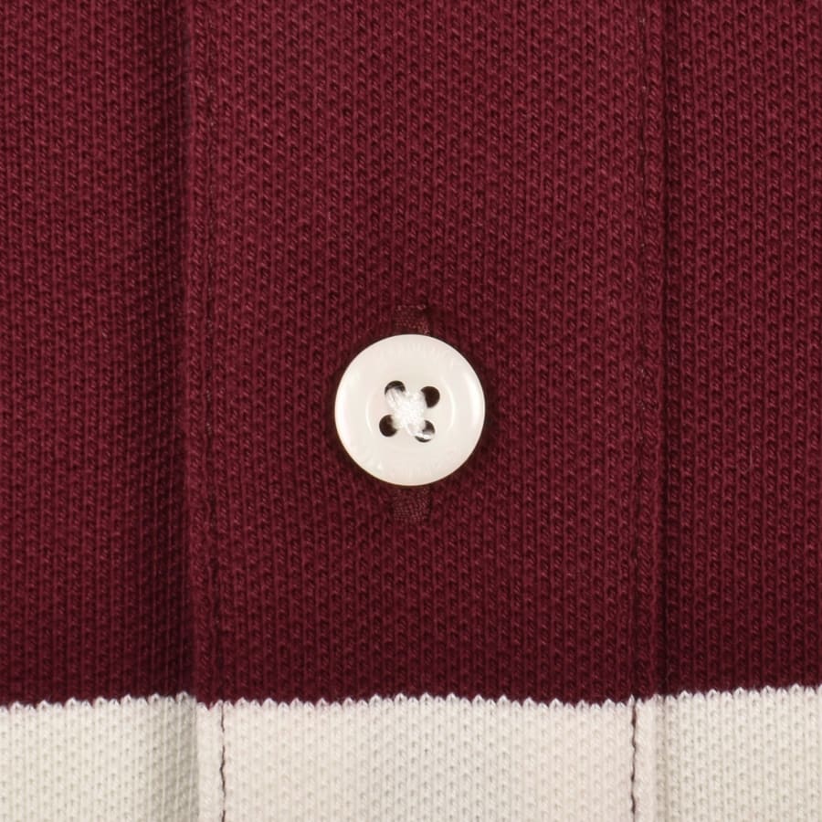 Image number 4 for Tommy Hilfiger Rugby Stripe Polo T Shirt Burgundy