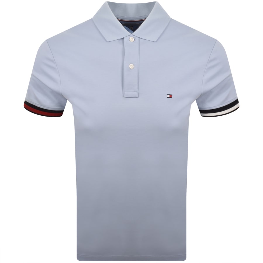 Image number 1 for Tommy Hilfiger Liquid Cotton Cuff Polo Blue