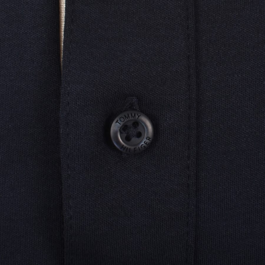 Image number 4 for Tommy Hilfiger Interlock Placket Detail Polo Navy