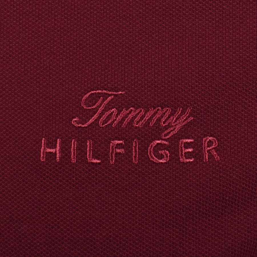 Image number 3 for Tommy Hilfiger Pique Melange Collar Polo Burgundy