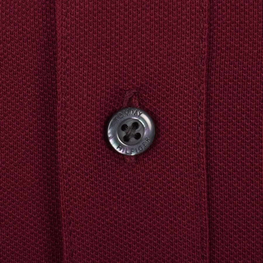 Image number 4 for Tommy Hilfiger Pique Melange Collar Polo Burgundy