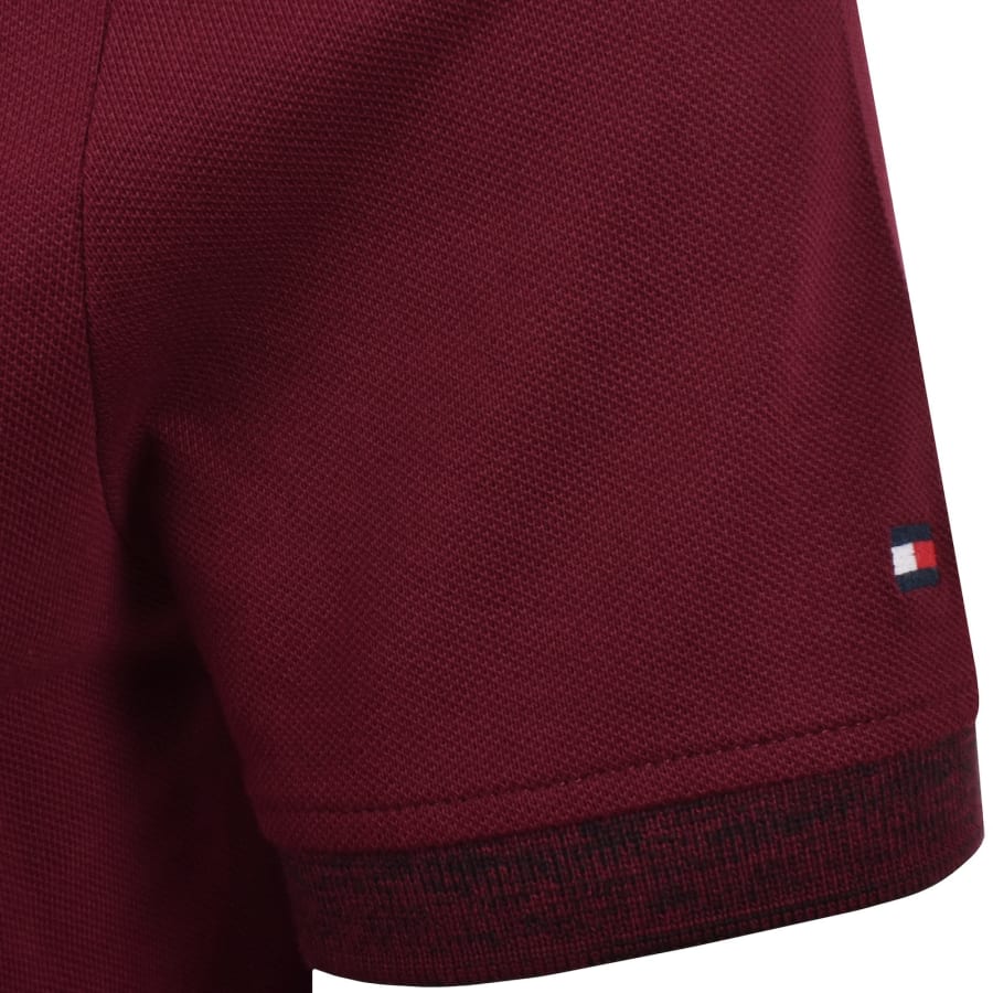 Image number 5 for Tommy Hilfiger Pique Melange Collar Polo Burgundy