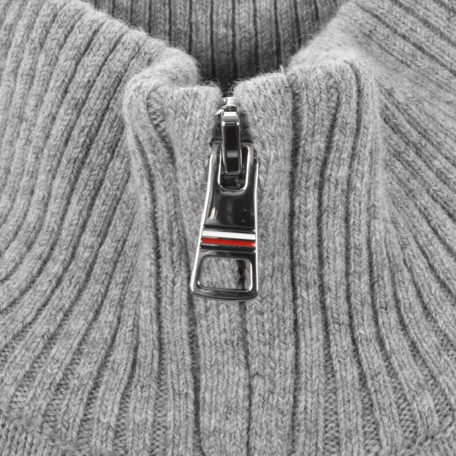 Image number 4 for Tommy Hilfiger Lambswool Cable Knit Jumper Grey