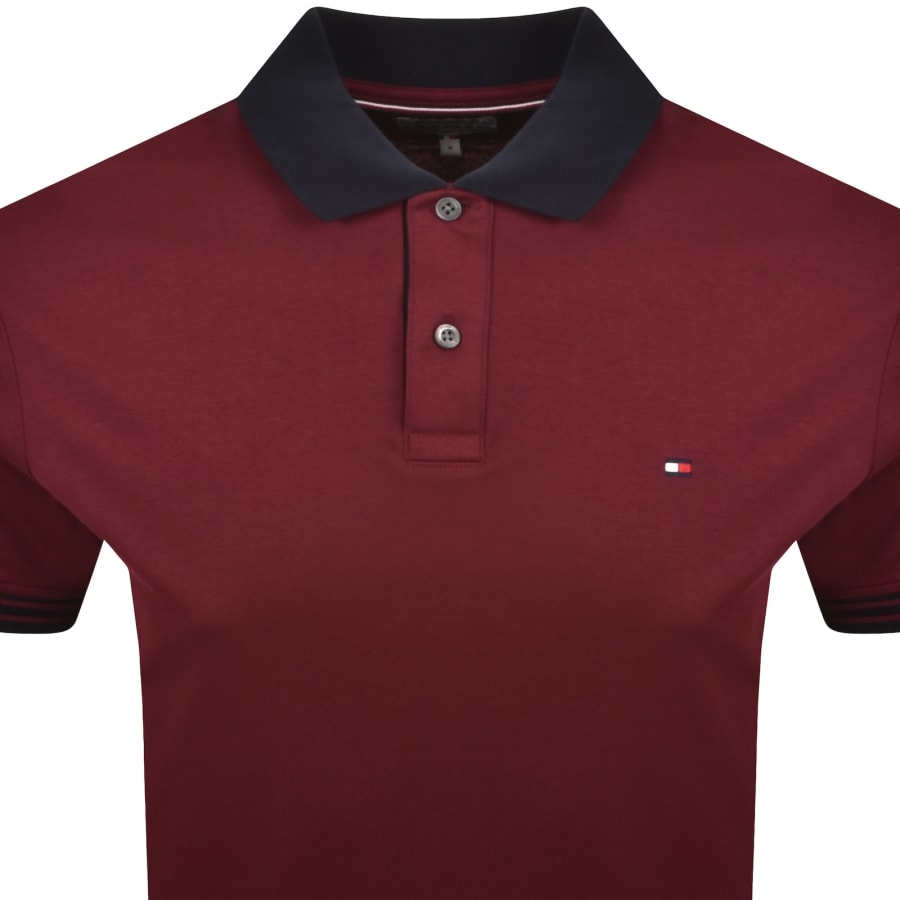 Image number 2 for Tommy Hilfiger Placket Detail Polo Burgundy