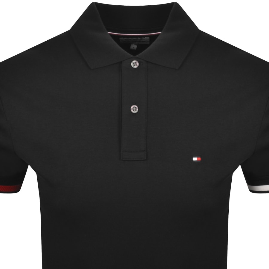 Image number 2 for Tommy Hilfiger Liquid Cotton Cuff Polo Black