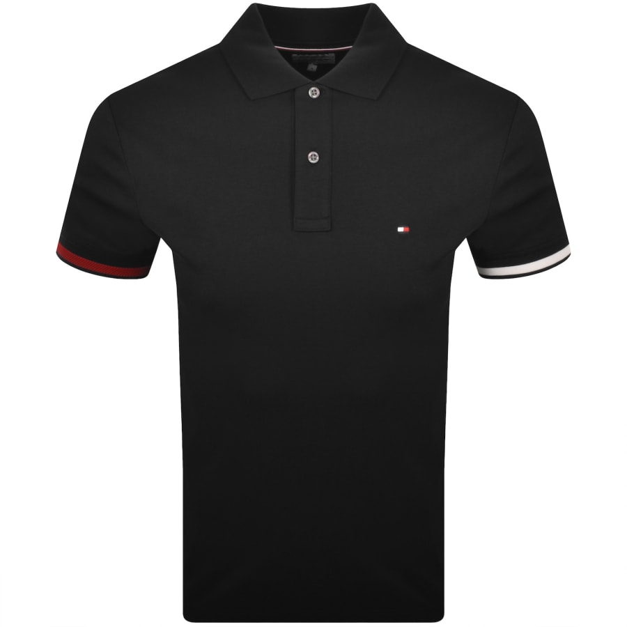 Image number 1 for Tommy Hilfiger Liquid Cotton Cuff Polo Black