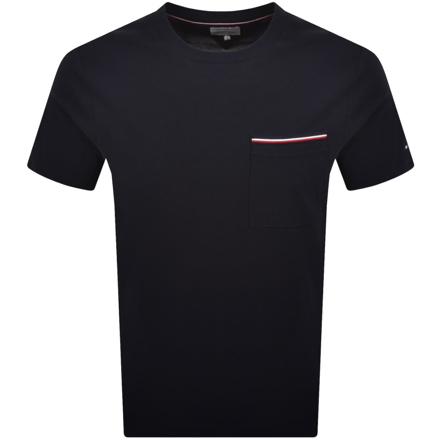Image number 1 for Tommy Hilfiger Regular Fit Pique T Shirt Navy