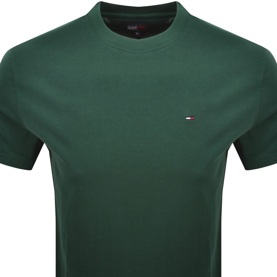 Image number 2 for Tommy Jeans Flag Logo T Shirt Velvet Green