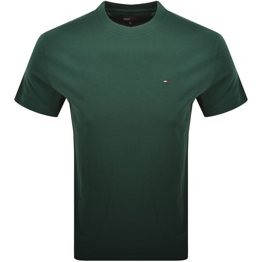 Image number 1 for Tommy Jeans Flag Logo T Shirt Velvet Green