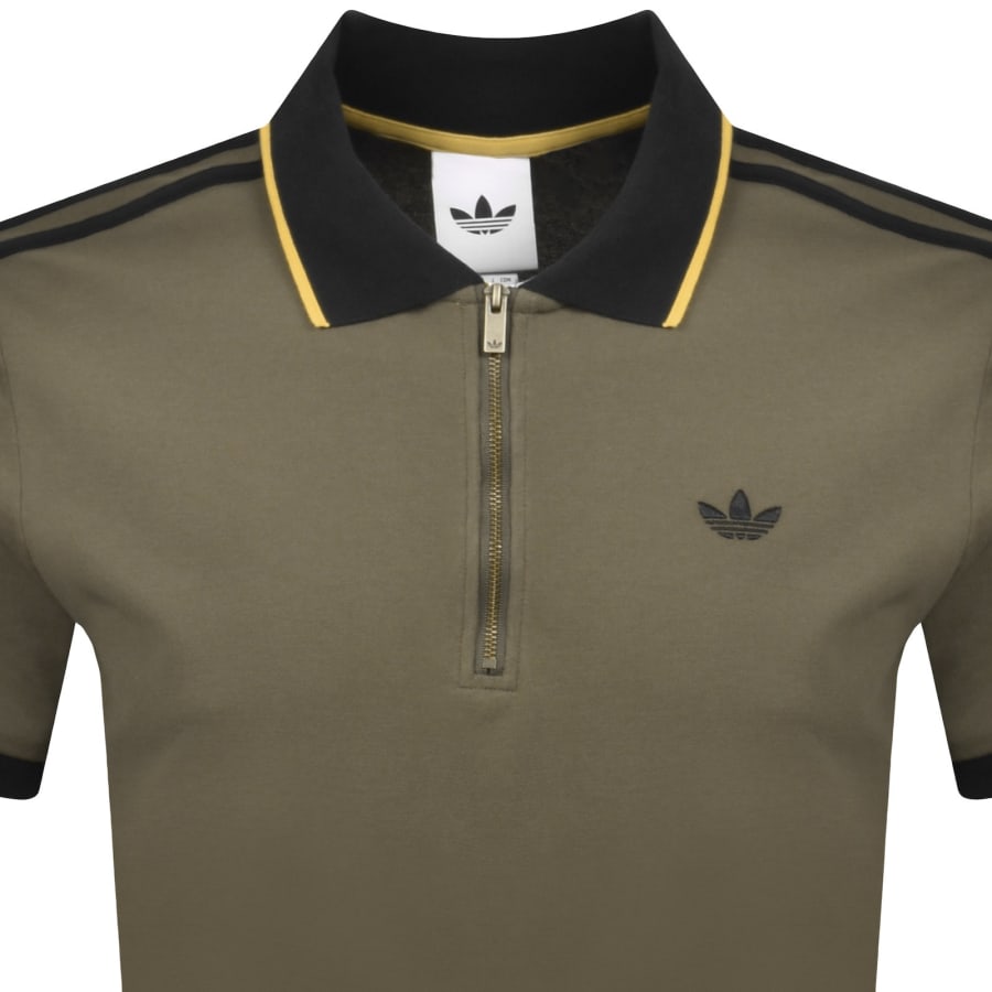 Image number 2 for adidas Originals Jersey Polo T Shirt Khaki