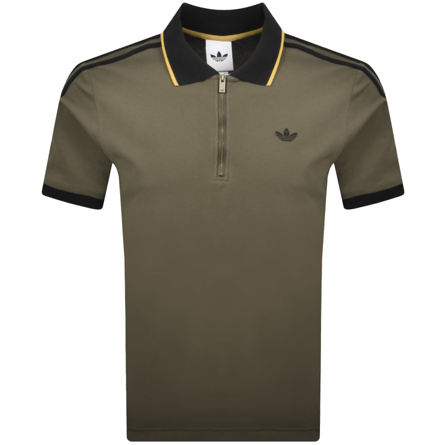 Image number 1 for adidas Originals Jersey Polo T Shirt Khaki