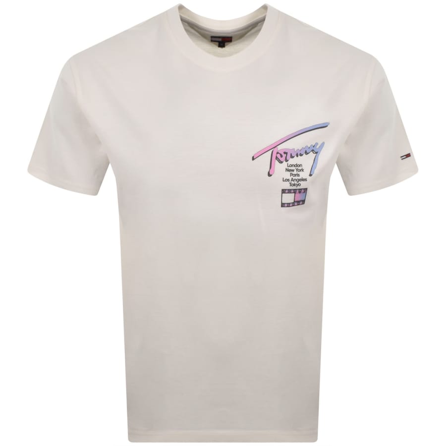 Image number 2 for Tommy Jeans City Sign T Shirt Ecru