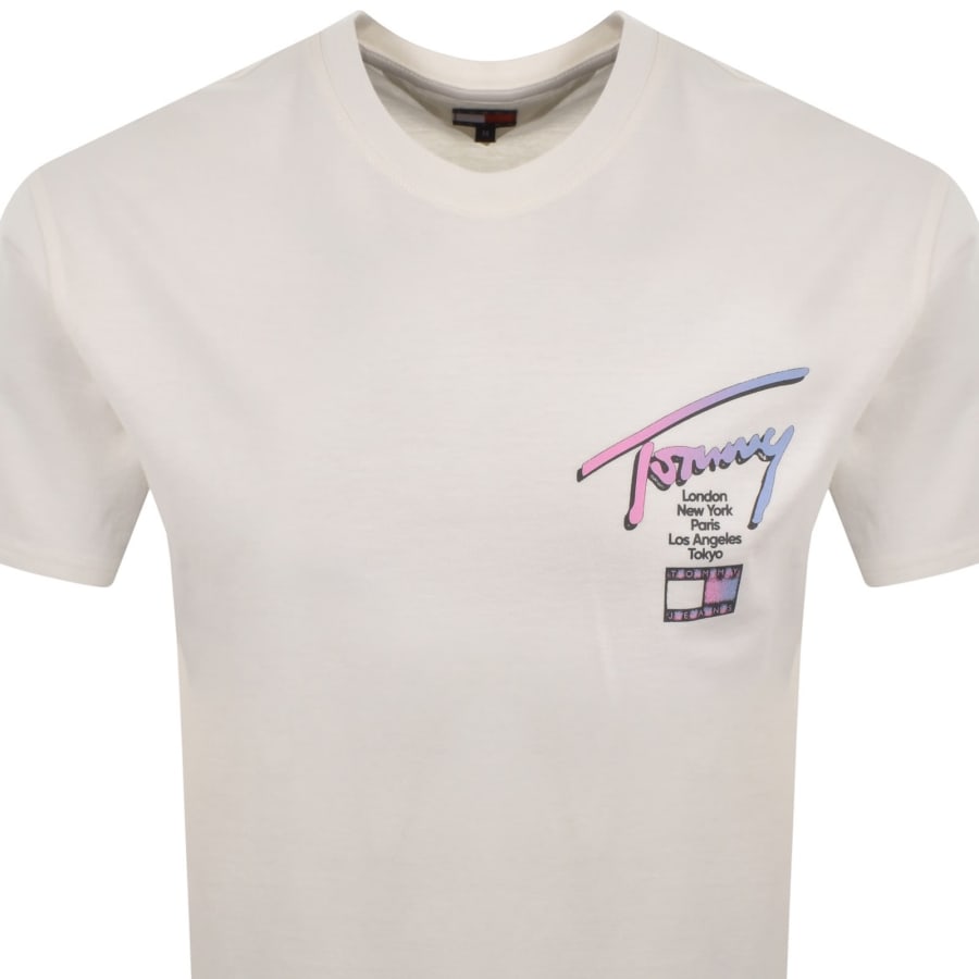 Image number 3 for Tommy Jeans City Sign T Shirt Ecru