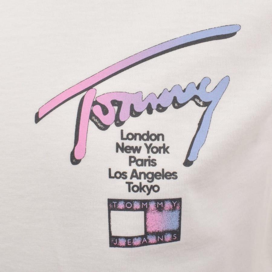 Image number 4 for Tommy Jeans City Sign T Shirt Ecru
