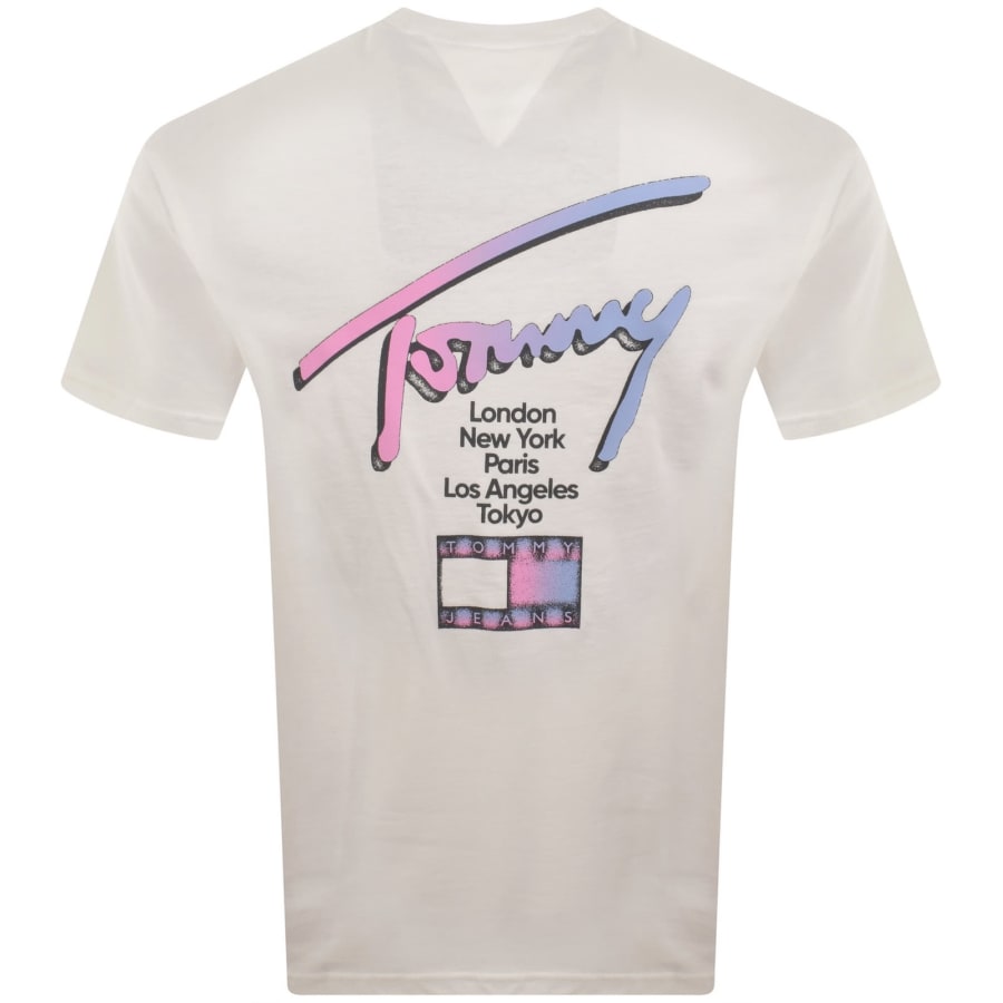 Image number 5 for Tommy Jeans City Sign T Shirt Ecru