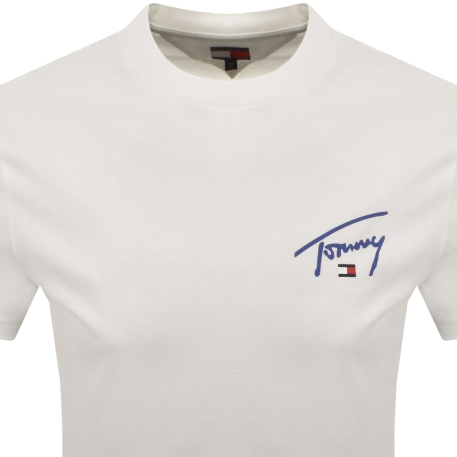 Image number 2 for Tommy Jeans Signature T Shirt Ecru