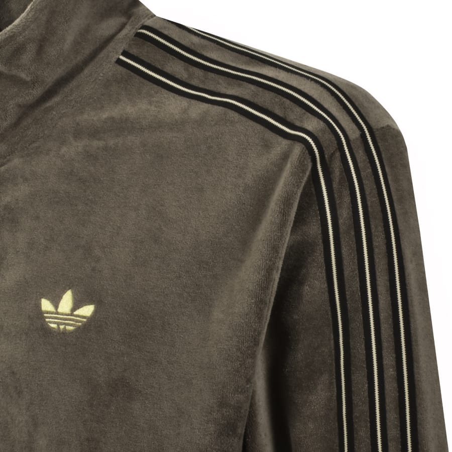 Image number 4 for adidas Originals Firebird Velour Track Top Grey