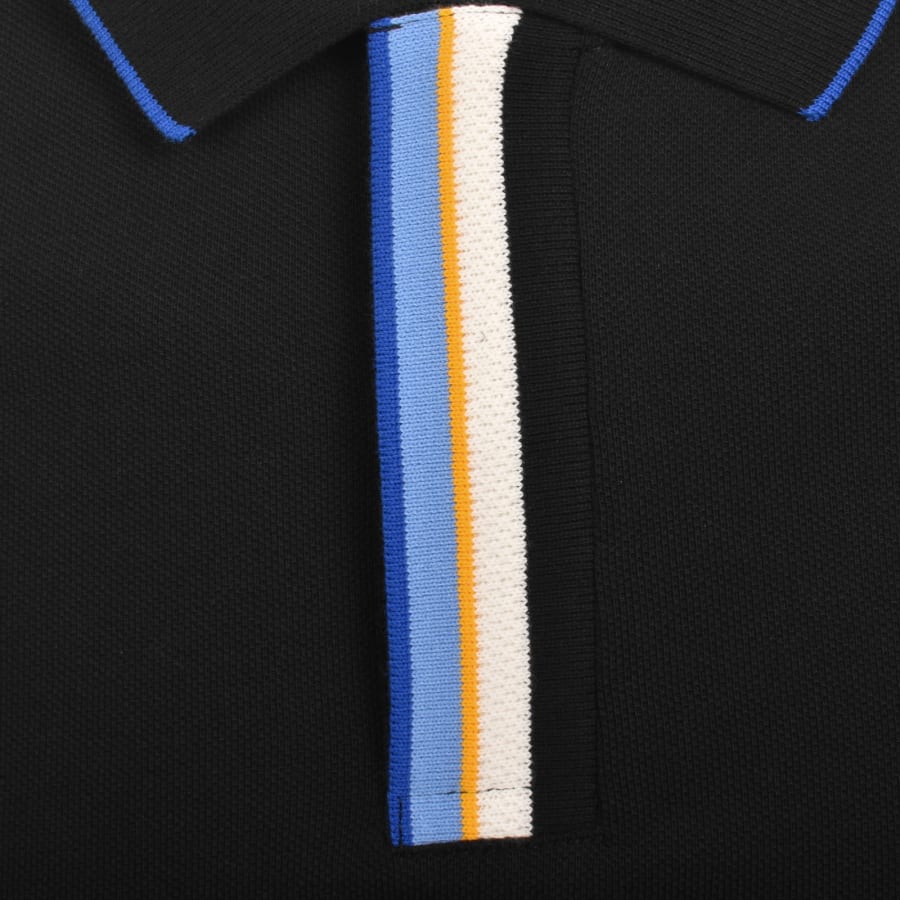 Image number 4 for Tommy Hilfiger Pique Placket Detail Polo Black