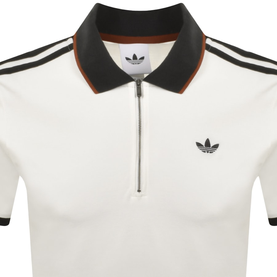 Image number 2 for adidas Originals Three Stripes Polo T Shirt White