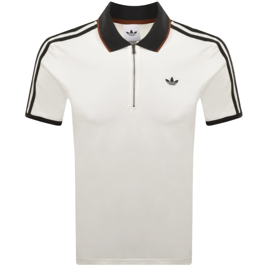 Image number 1 for adidas Originals Three Stripes Polo T Shirt White