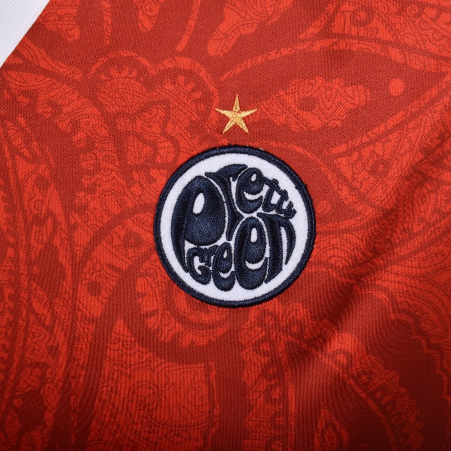 Image number 3 for Pretty Green X Kappa Football Polo T Shirt Red