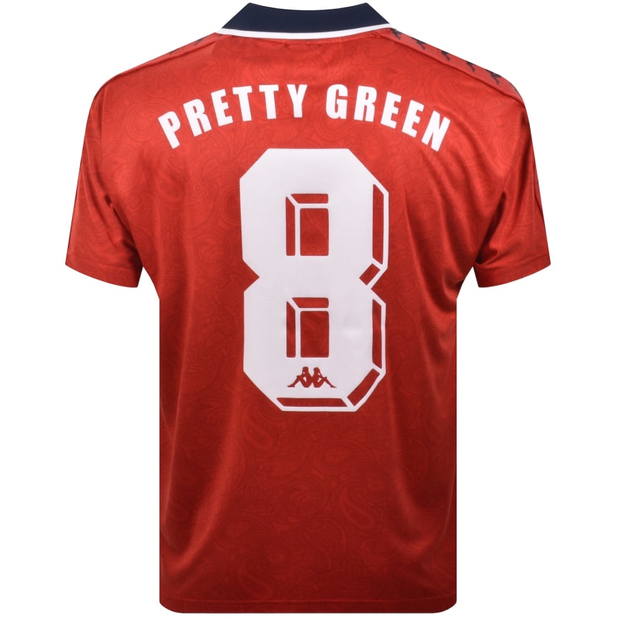Image number 5 for Pretty Green X Kappa Football Polo T Shirt Red