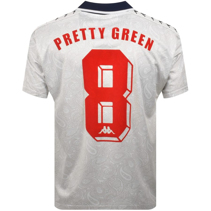 Image number 5 for Pretty Green X Kappa Football Polo T Shirt White