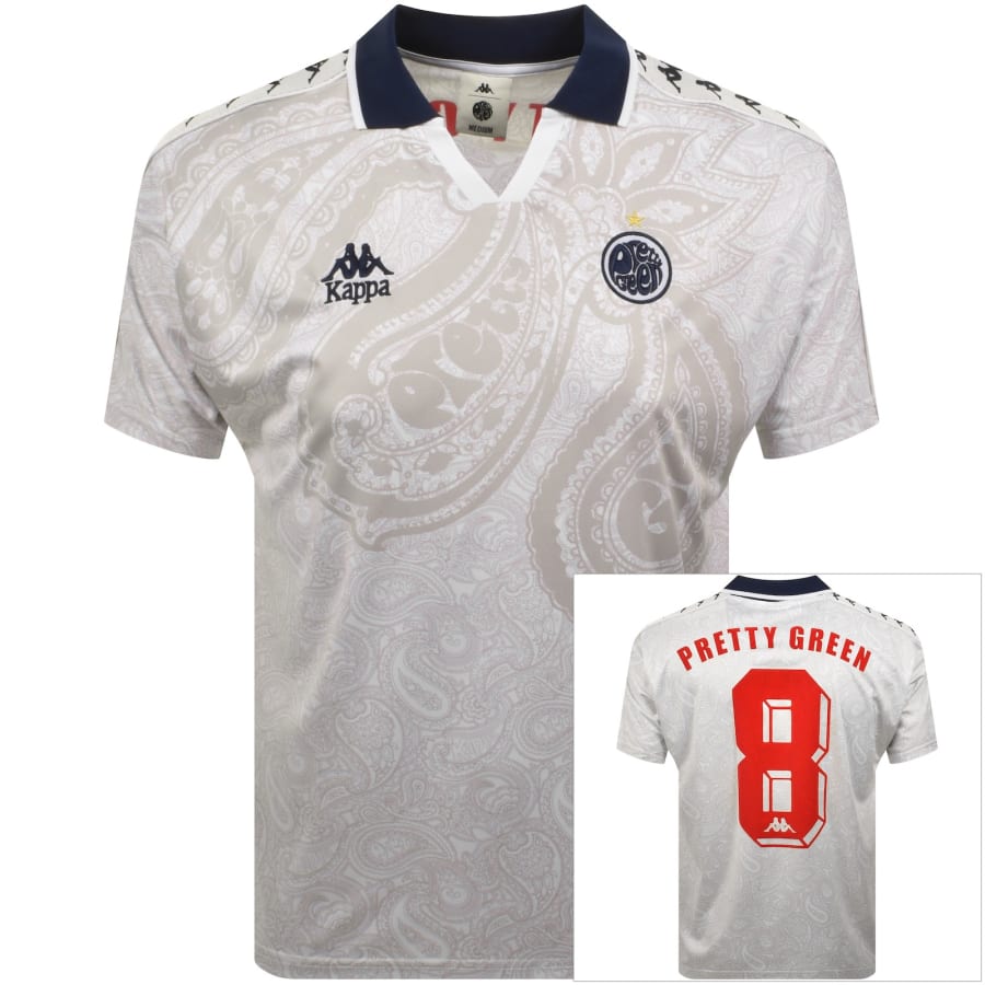 Image number 1 for Pretty Green X Kappa Football Polo T Shirt White