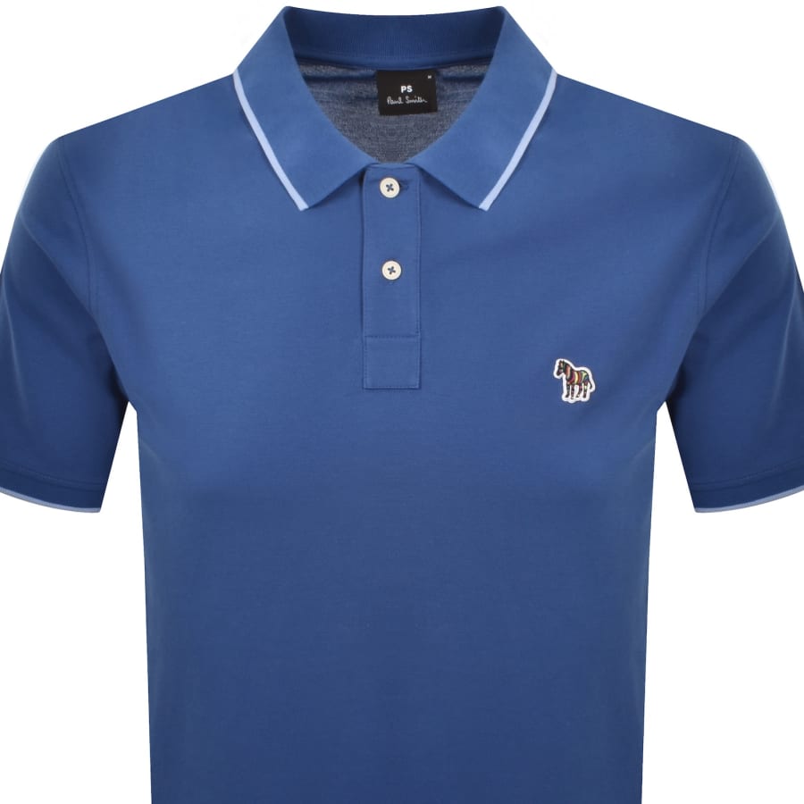 Image number 2 for Paul Smith Tipped Polo T Shirt Blue
