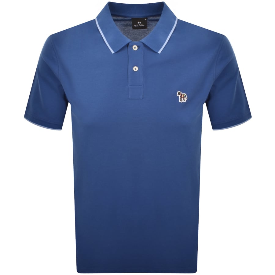 Image number 1 for Paul Smith Tipped Polo T Shirt Blue