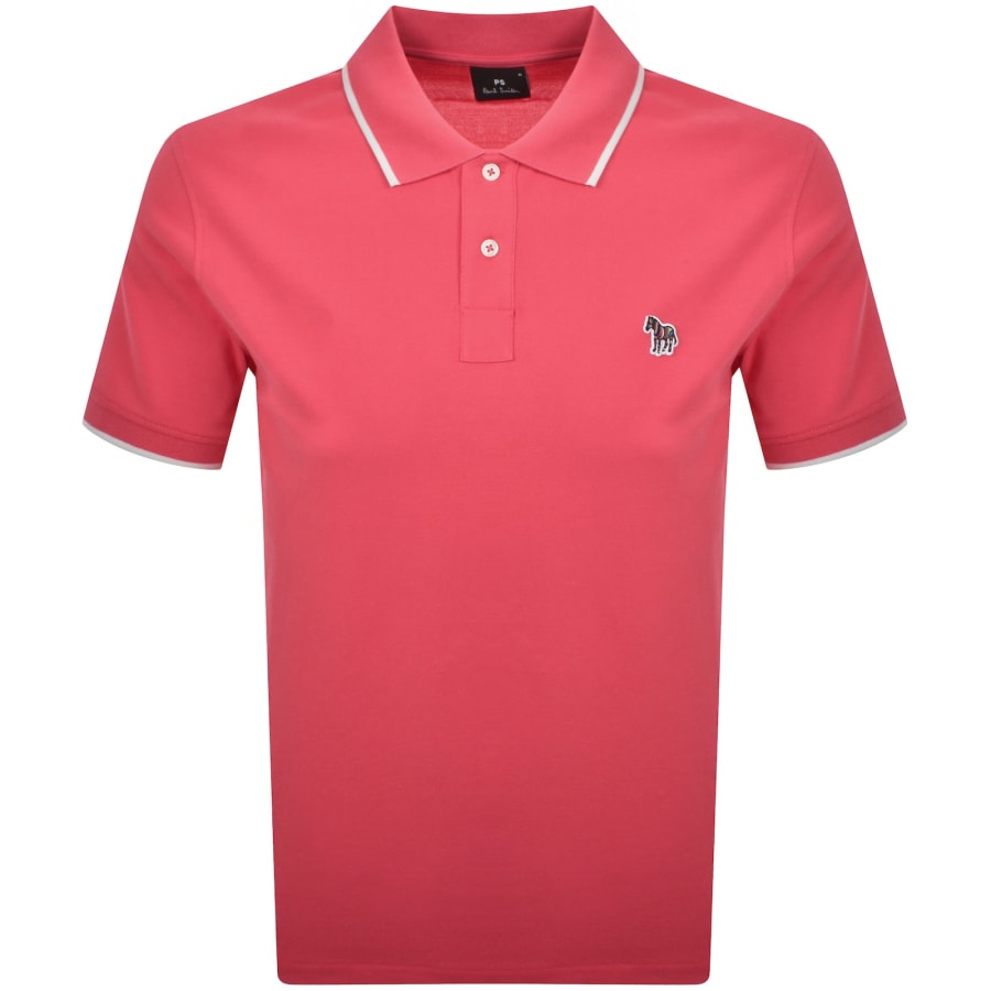 Image number 1 for Paul Smith Tipped Polo T Shirt Hot Pink