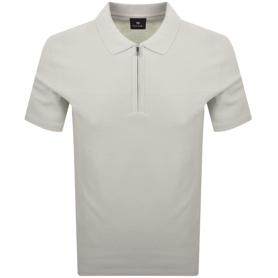 Image number 1 for Paul Smith Regular Fit Zip Polo Beige