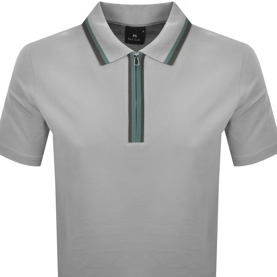 Image number 2 for Paul Smith Tipped Polo T Shirt Grey