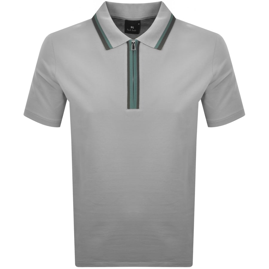 Image number 1 for Paul Smith Tipped Polo T Shirt Grey