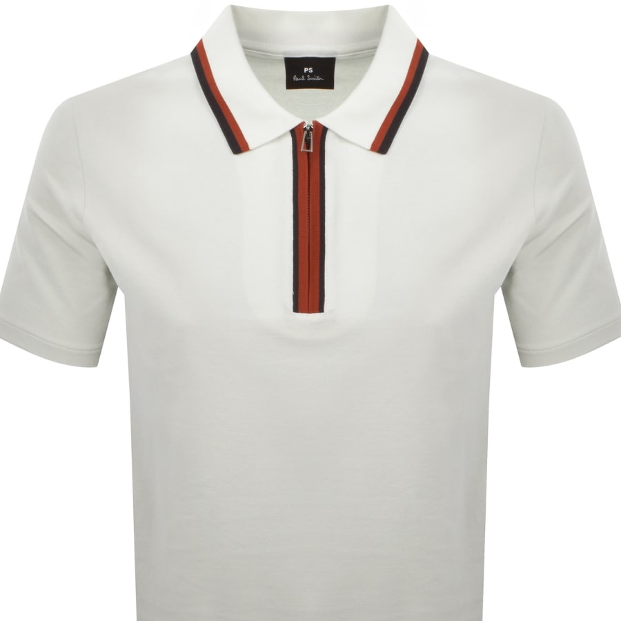Image number 2 for Paul Smith Tipped Polo T Shirt Off White