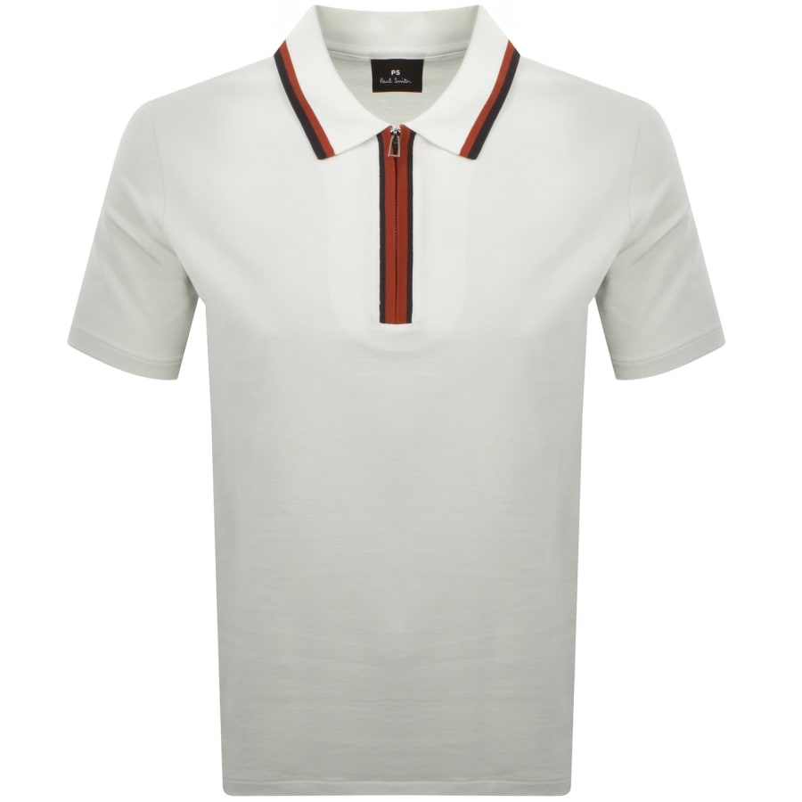 Image number 1 for Paul Smith Tipped Polo T Shirt Off White