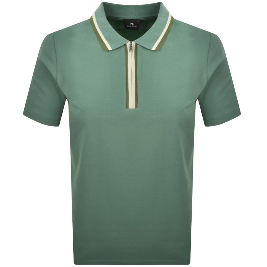 Image number 1 for Paul Smith Tipped Polo T Shirt Green