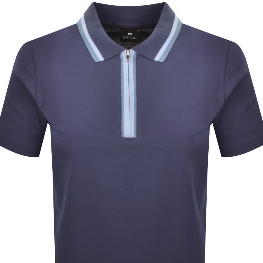 Image number 2 for Paul Smith Tipped Polo T Shirt Blue