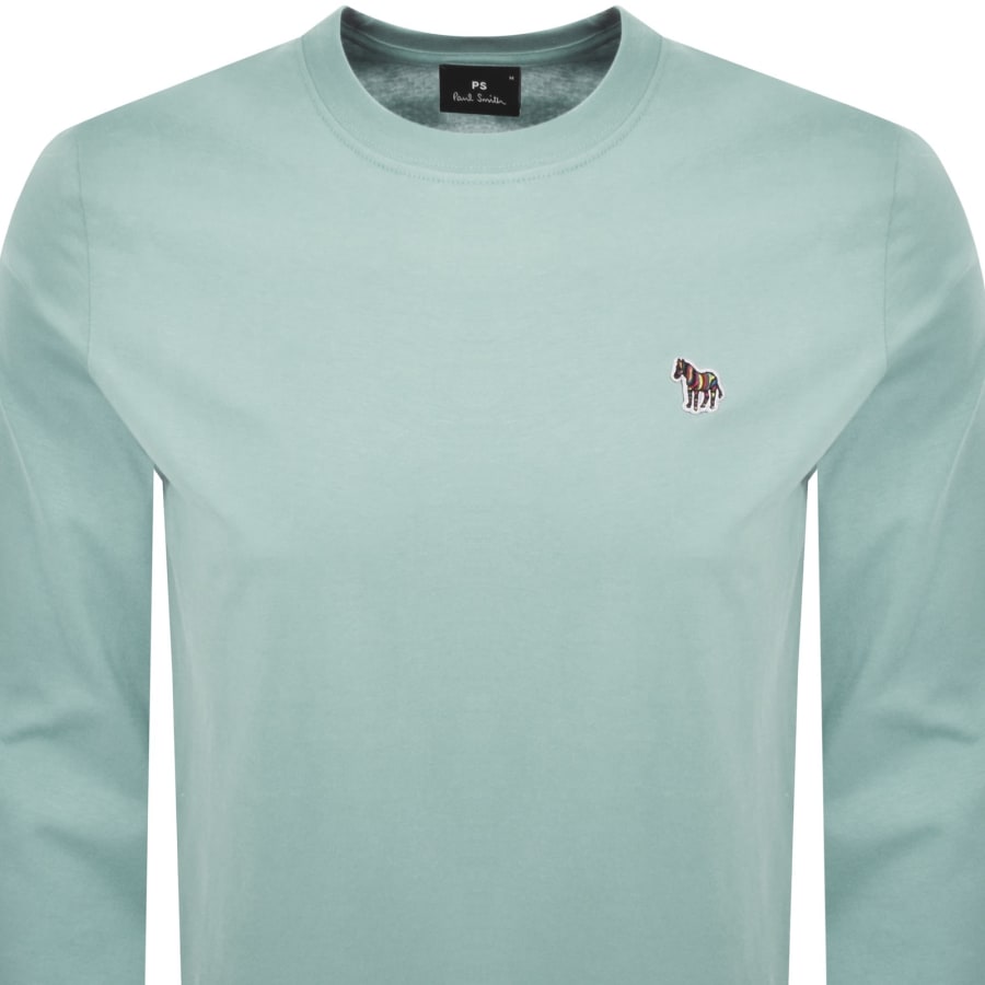 Image number 2 for Paul Smith Long Sleeve Zebra T Shirt Light Blue