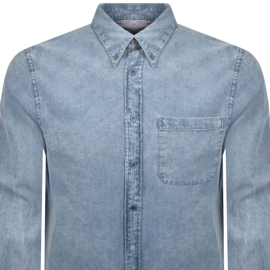 Image number 2 for Paul Smith Casual Fit Denim Shirt Blue