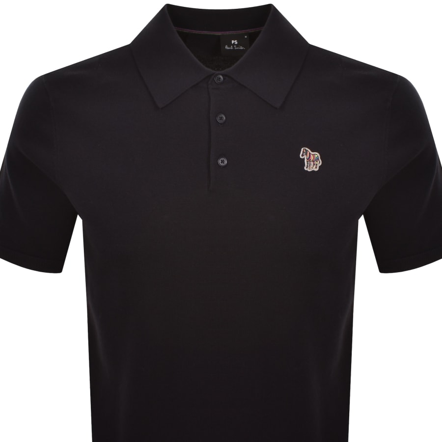 Image number 2 for Paul Smith Knit Polo T Shirt Navy