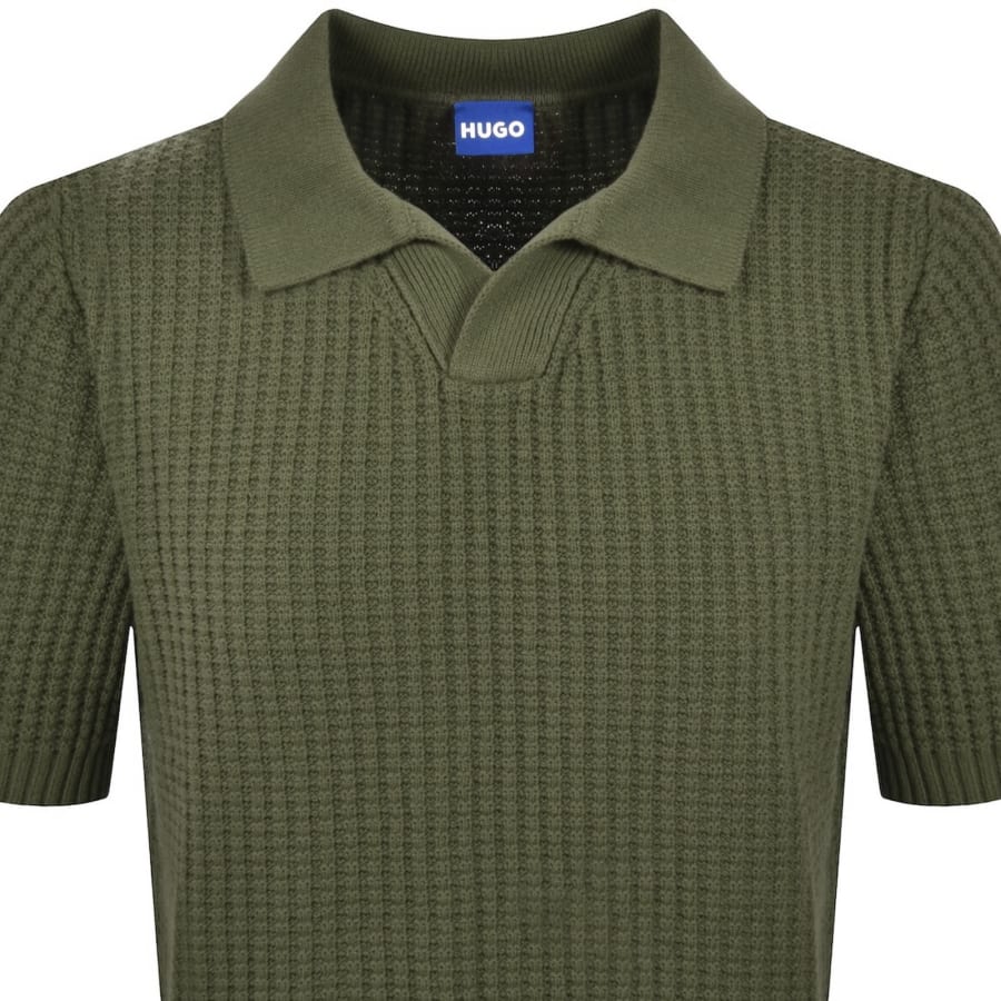 Image number 2 for HUGO Blue Spero Knit Polo Green