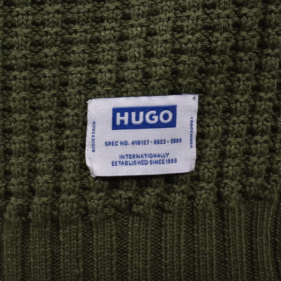 Image number 3 for HUGO Blue Spero Knit Polo Green