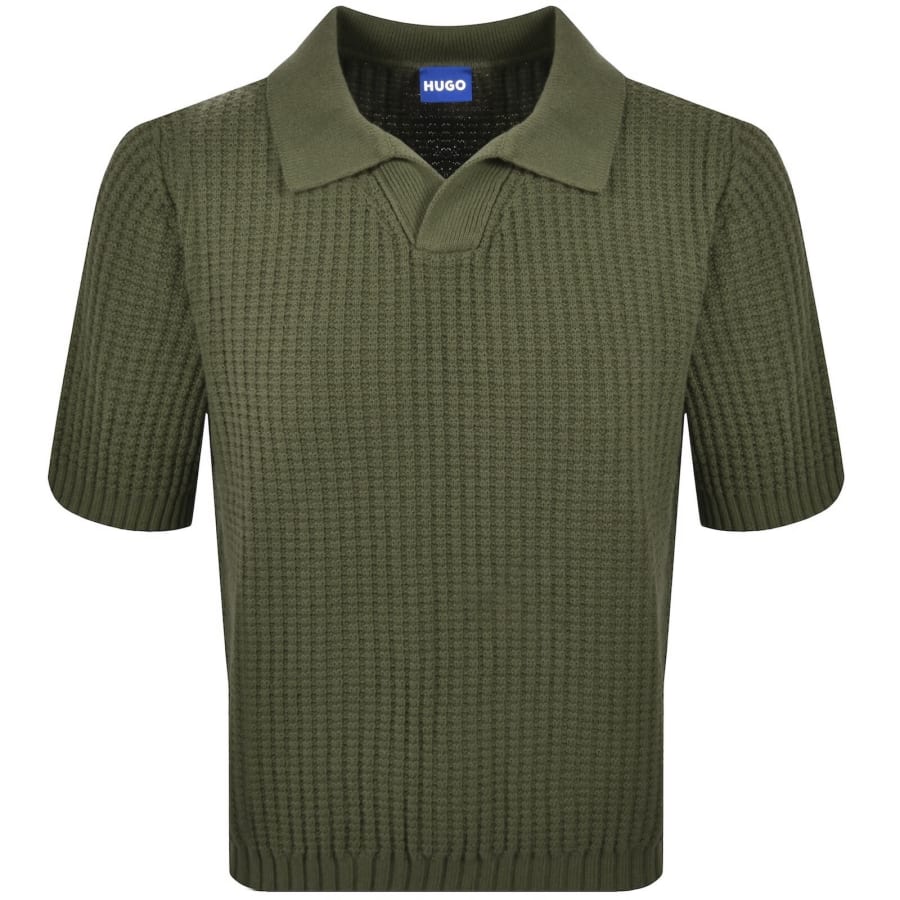 Image number 1 for HUGO Blue Spero Knit Polo Green