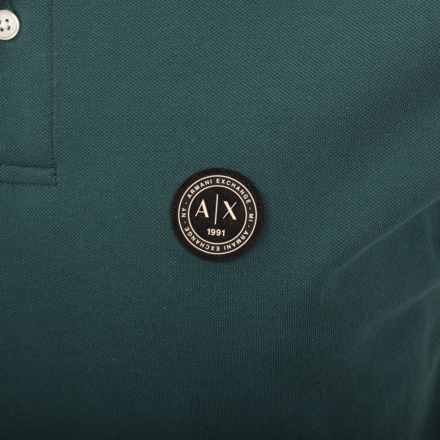 Image number 3 for Armani Exchange Tipped Polo T Shirt Green